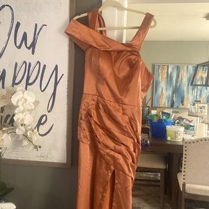 Size 8 dress. It has never been worn, I just took it out of the bag to post.